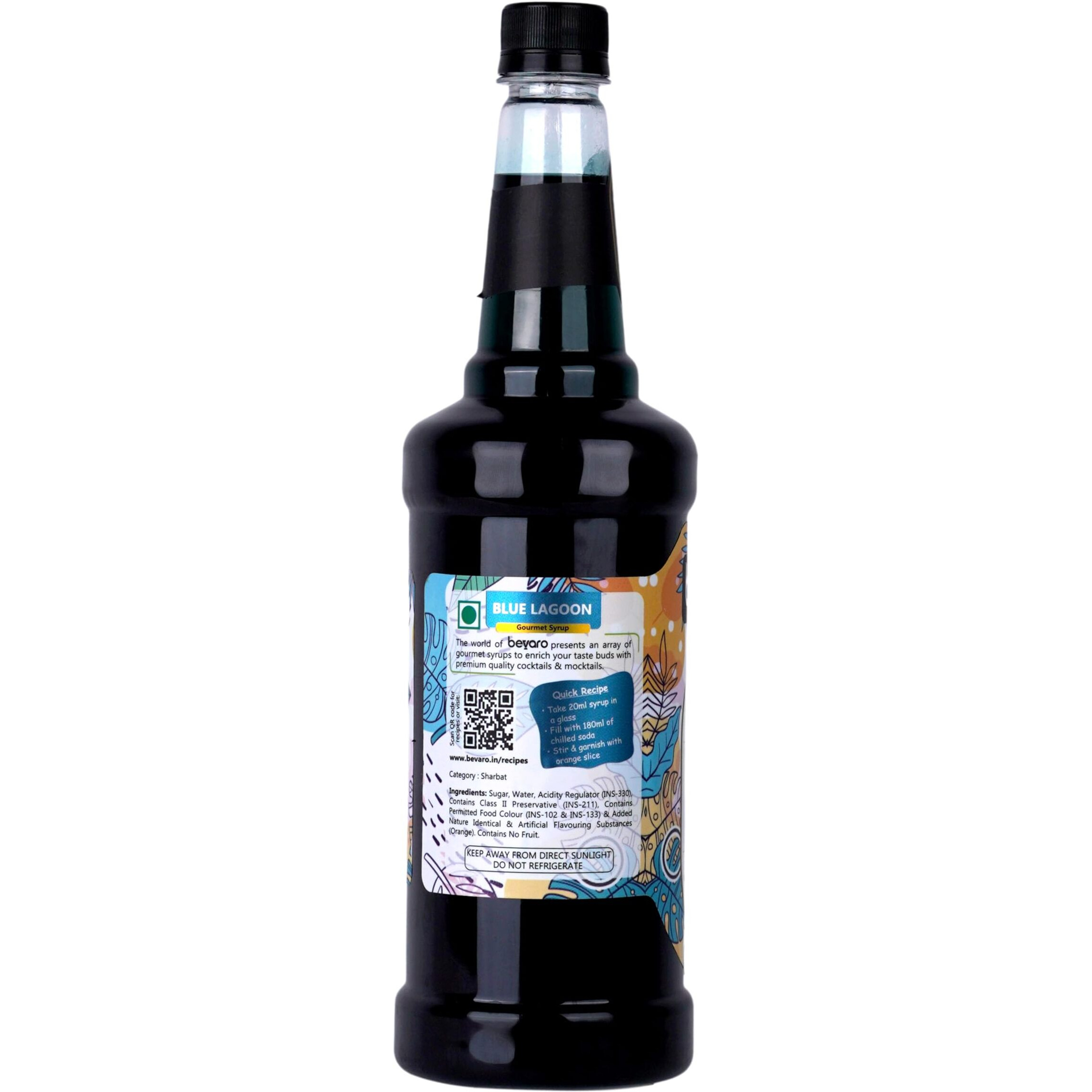 Bevaro Blue Lagoon Syrup, 1000 ml Refreshing Gourmet Syrup for Cocktails, Mocktails, Mixers, Ice crushers And other Beverages