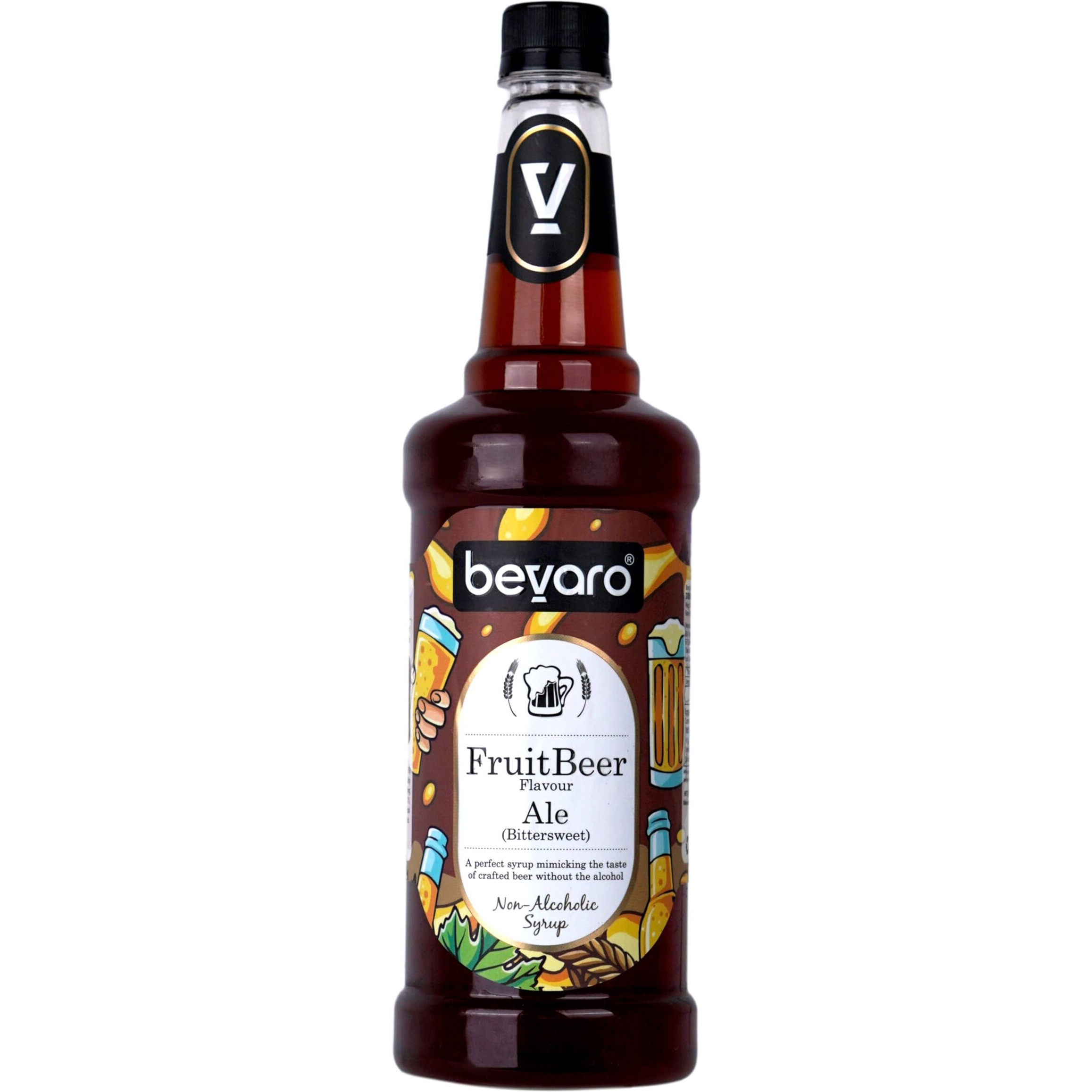 Bevaro Fruit Beer Ale Flavour | Bittersweet Taste | Non-Alcoholic | Suitable For Cocktails, Mocktail, Mixer, Drinks, Juices and other Beverages |1000ml