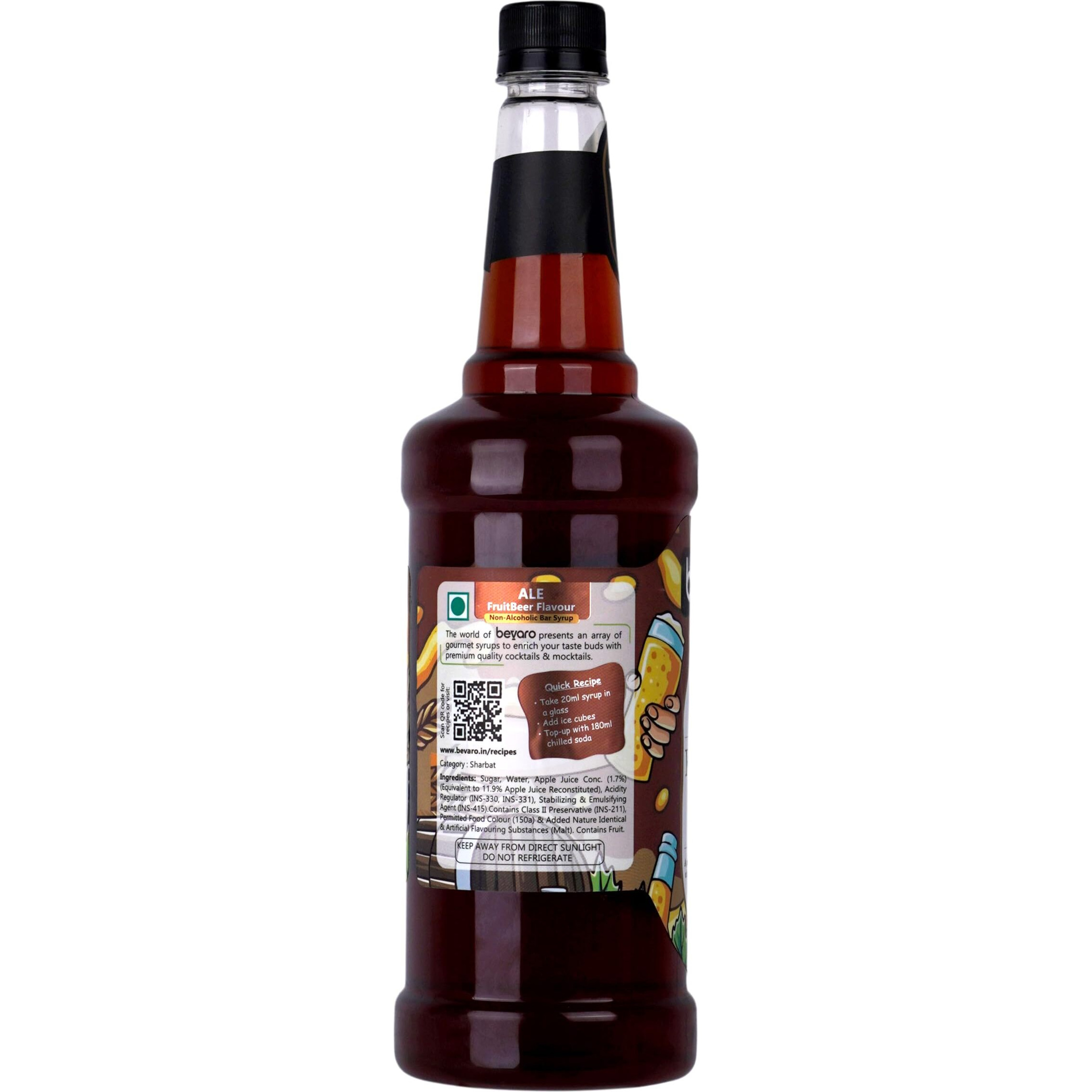 Bevaro Fruit Beer Ale Flavour | Bittersweet Taste | Non-Alcoholic | Suitable For Cocktails, Mocktail, Mixer, Drinks, Juices and other Beverages |1000ml