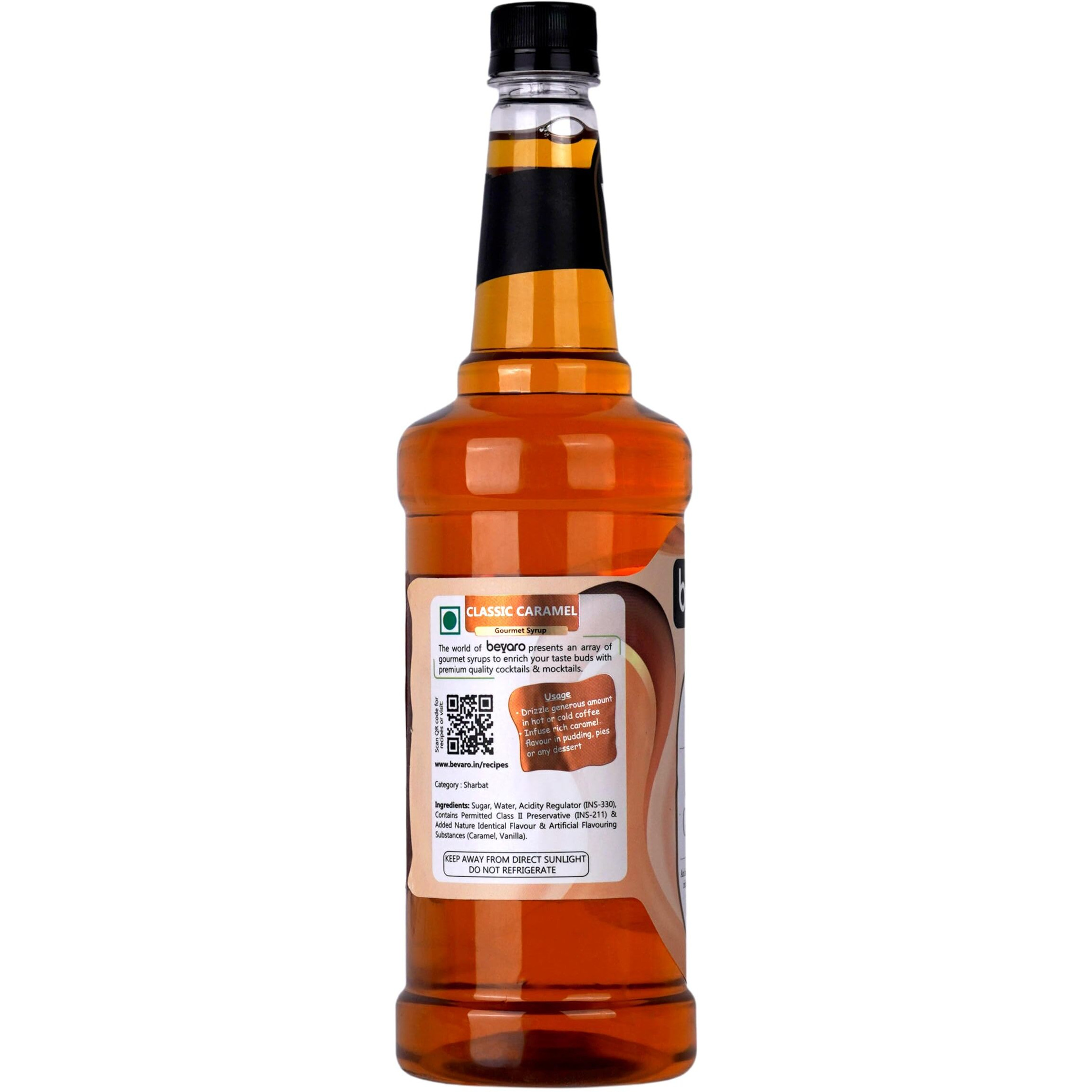 Bevaro Classic Caramel syrup | Delight Coffee And Dessert Syrup| Suitable For Hot Coffee, Cold Coffee, Shakes and Desserts Add-ons, 1000 ml
