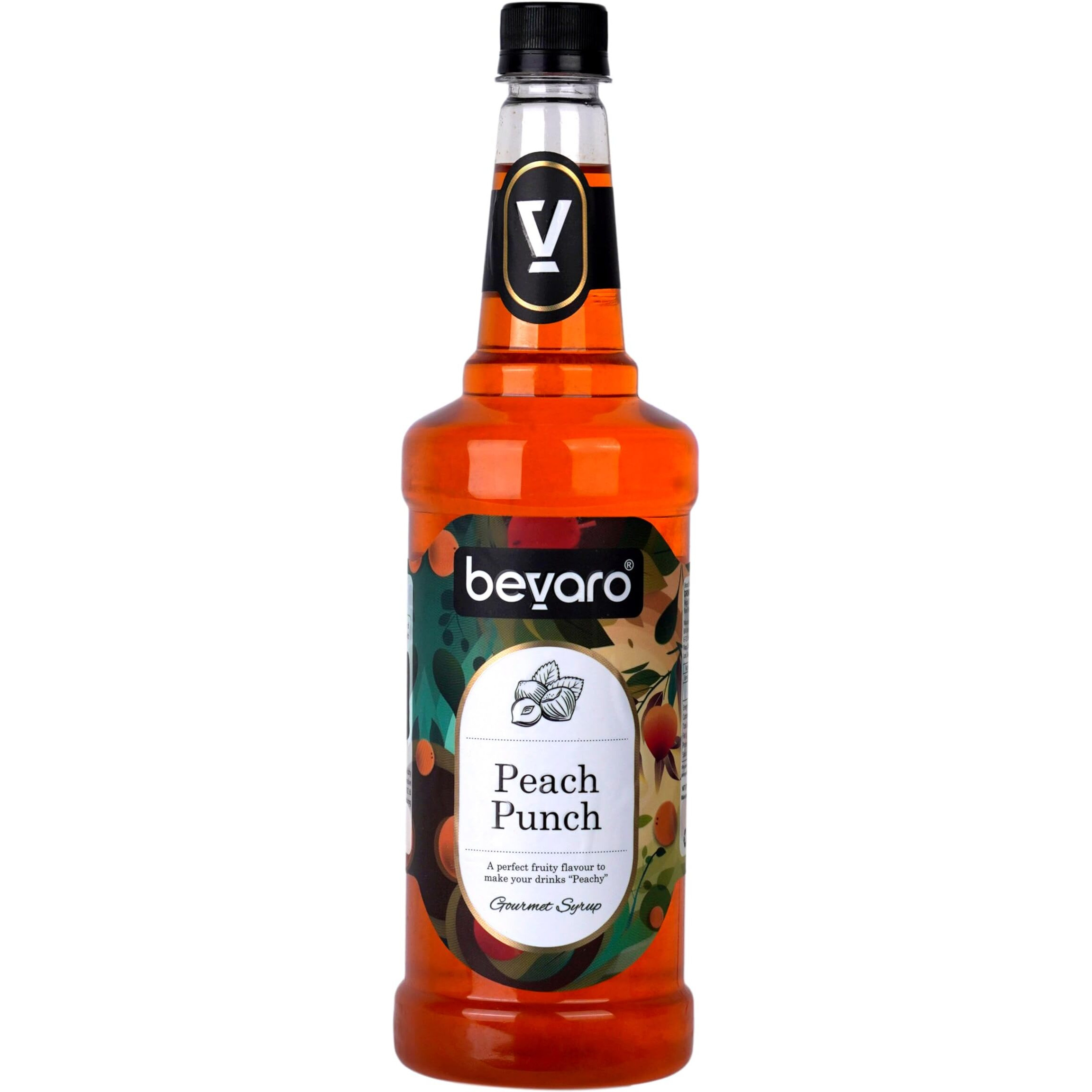 Bevaro Peach Punch Flavoured Syrup | Fruity Flavour | Suitable For Cocktails, Mocktail, Mixer, Drinks, Juices and other Beverages |1000ml