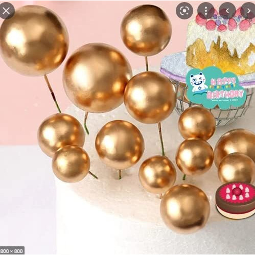 Royals Cake Topper (Faux Ball Topper Golden)