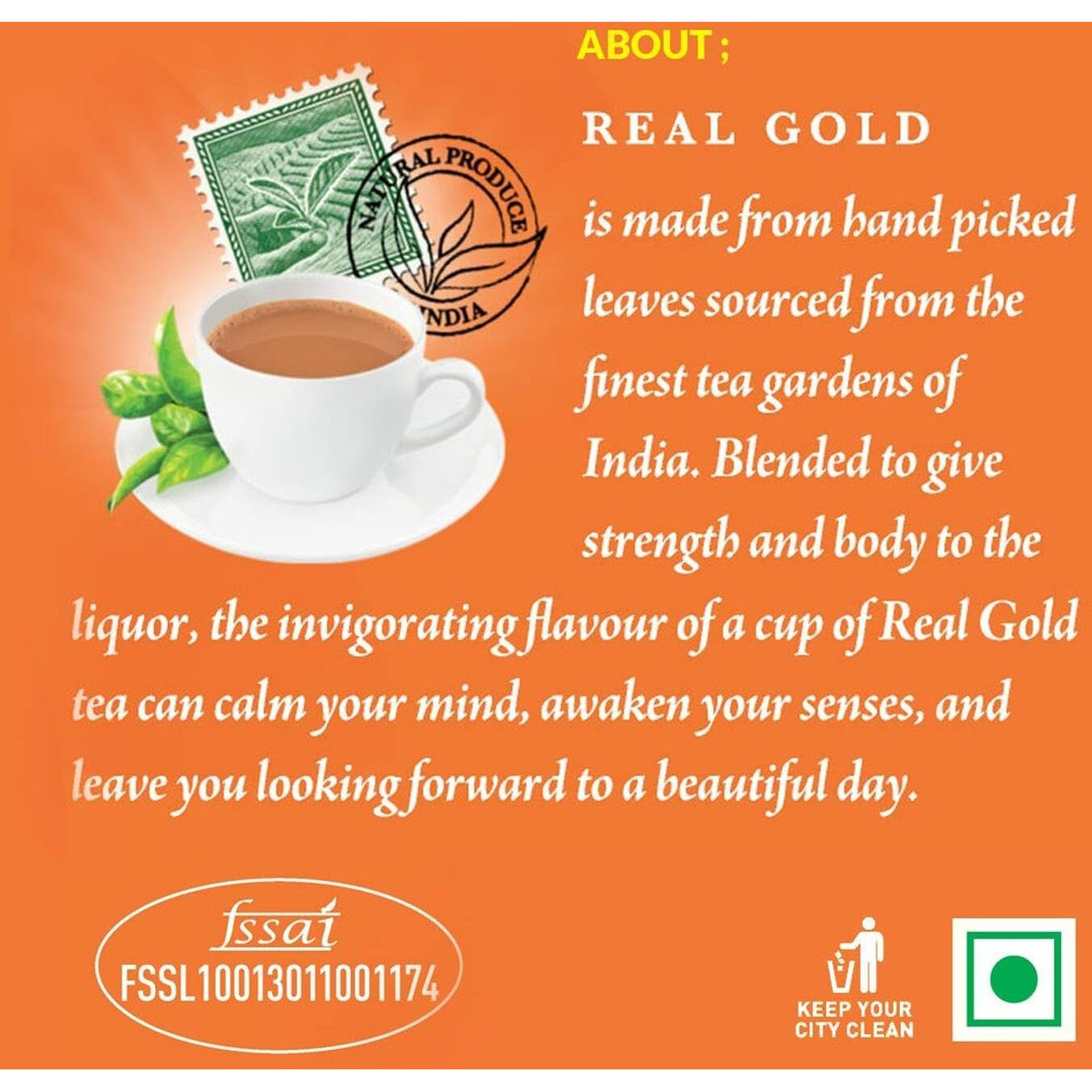 Rungtas Real Gold Assam Black Tea - 2 Kg | Strong & Fresh Kadak Chai | India Best Blended Leaf Tea | OFFER Pouch Pack of 2 X 1KG