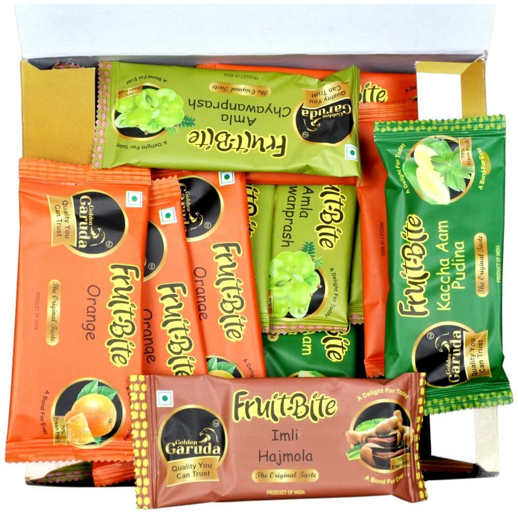 Golden Garuda Assorted fruit Bars (6 Flavours) Fruit Bite For Kids Pack Of 40