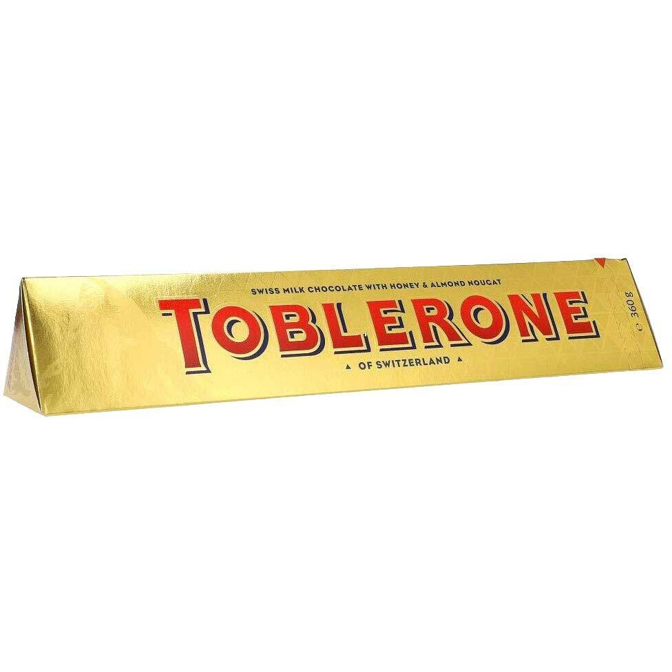 Toblerone Swiss Milk Chocolate with Honey and Almond Nougat Pouch, 360 g