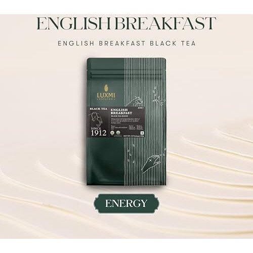 LUXMI Estates English Breakfast Tea 50 Tea Bags (100 Gm) Pack | A Tale Of Two Estates | Certified Organic Black Tea Leaf | Smooth, Flavorful, Robust, Caffeinated | Darjeeling & Assam Tea