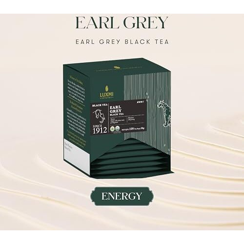 Luxmi Estates Garo Hills Organic Earl Grey Black Tea 15 Tea Bags (30gm) Pack | USDA Organic | 100% Natural Bergamot Extracts | 15 Cups | Assam Black Tea