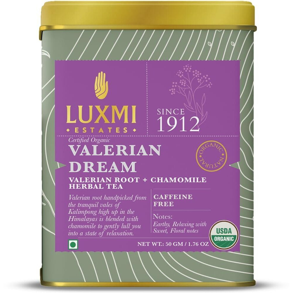 Luxmi Estates Loose Leaves Sleep Tea Gift Box - 1pcs Valerian Dream, 1pcs Vanilla Spice Chai, 1pcs Bucket Infuser & 1pcs Spoon
