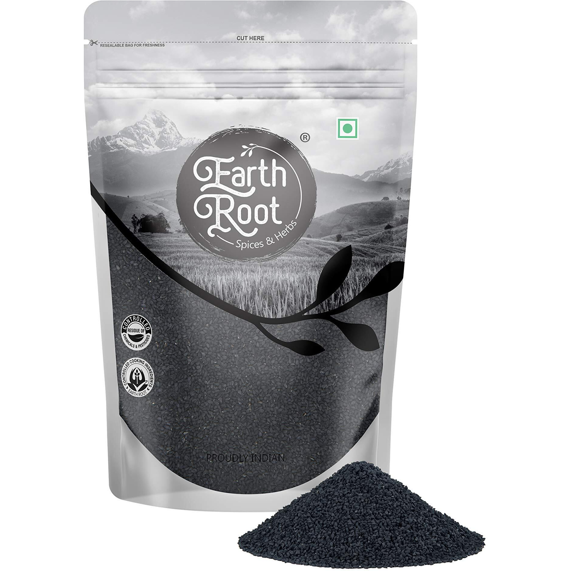 EarthRoot Kalonji 900 gm | Black Cumin | Nigella | Kalonji Seeds for Pickles | Healthy Seed | No Added preservatives