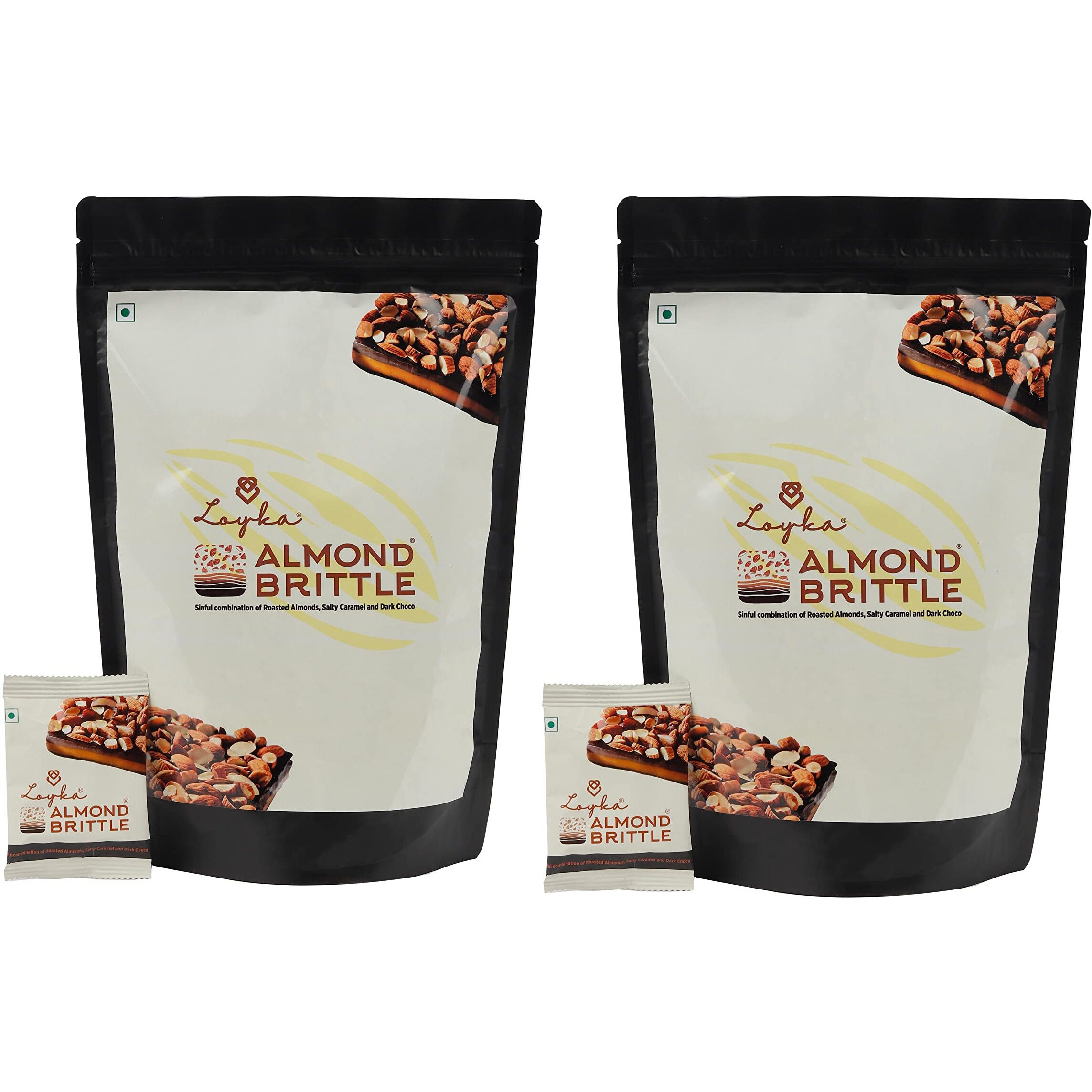 Loyka Almond Brittle Classic Choco Box - 2 packs x 25 pcs (1 kg) | Bulk Chocolate Pack | Return Gift - Friends, Family - Birthday, Wedding, Anniversary, Festival | 40% Roasted California Almonds