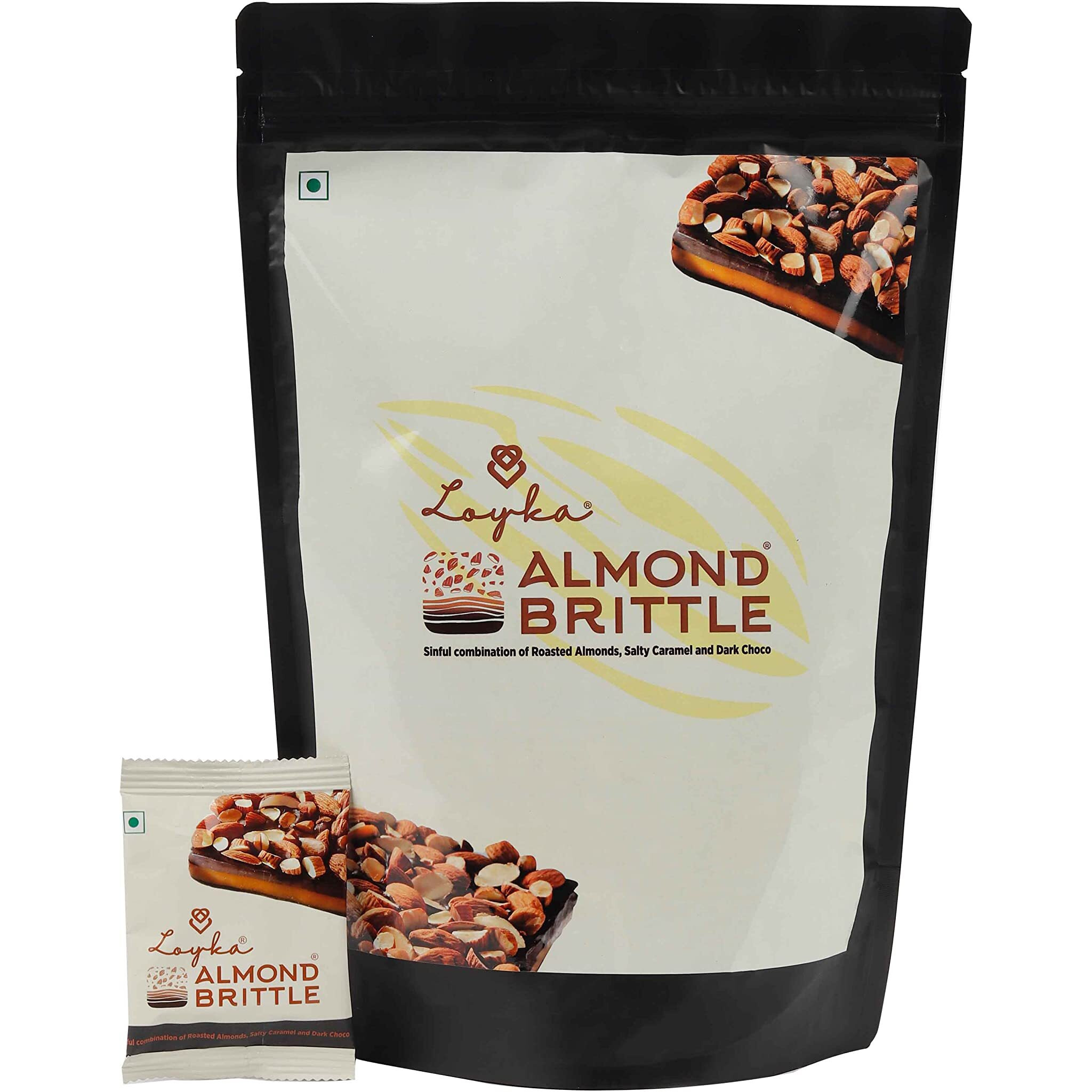 Loyka Almond Brittle Classic Choco Box - 2 packs x 25 pcs (1 kg) | Bulk Chocolate Pack | Return Gift - Friends, Family - Birthday, Wedding, Anniversary, Festival | 40% Roasted California Almonds