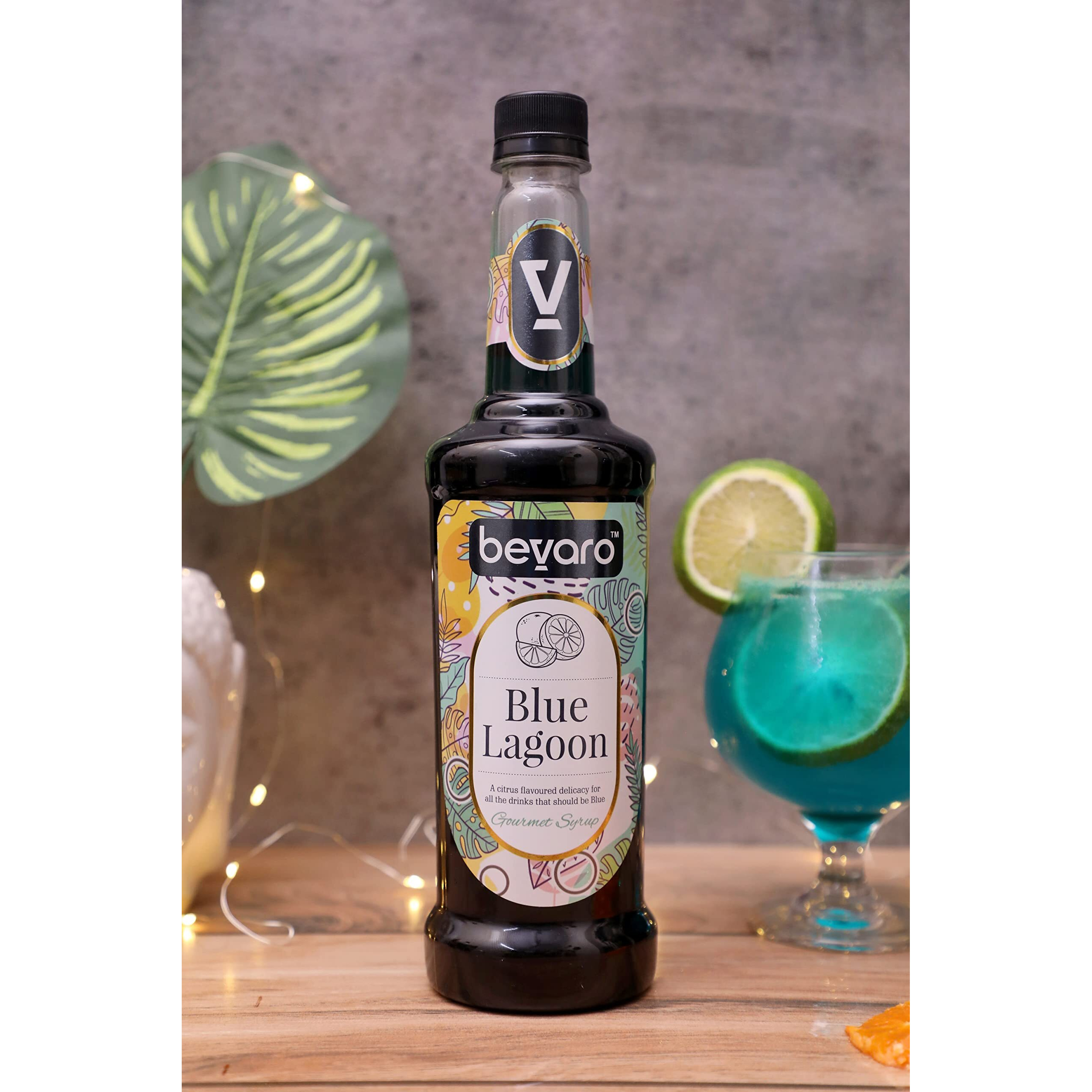 BEVARO Blue Lagoon Syrup, 750 ml Refreshing Gourmet Syrup for Cocktails, Mocktails, Mixers, Ice crushers And other Beverages