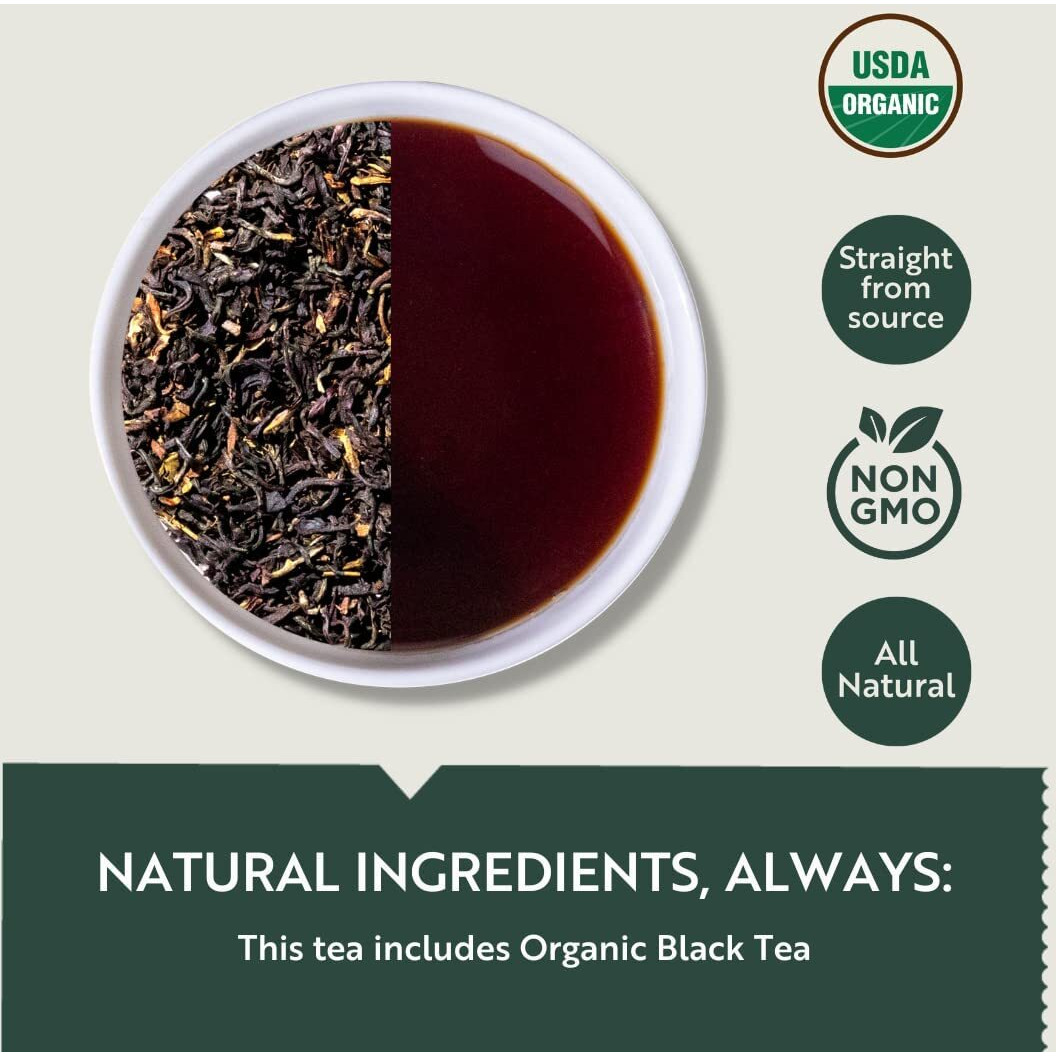 Luxmi Estates Queens Black Tea Blend 15 Tea Bags (30gm) Pack | Certified Organic Black Tea | Kosher, Gluten Free | No Additives | 15 Cups