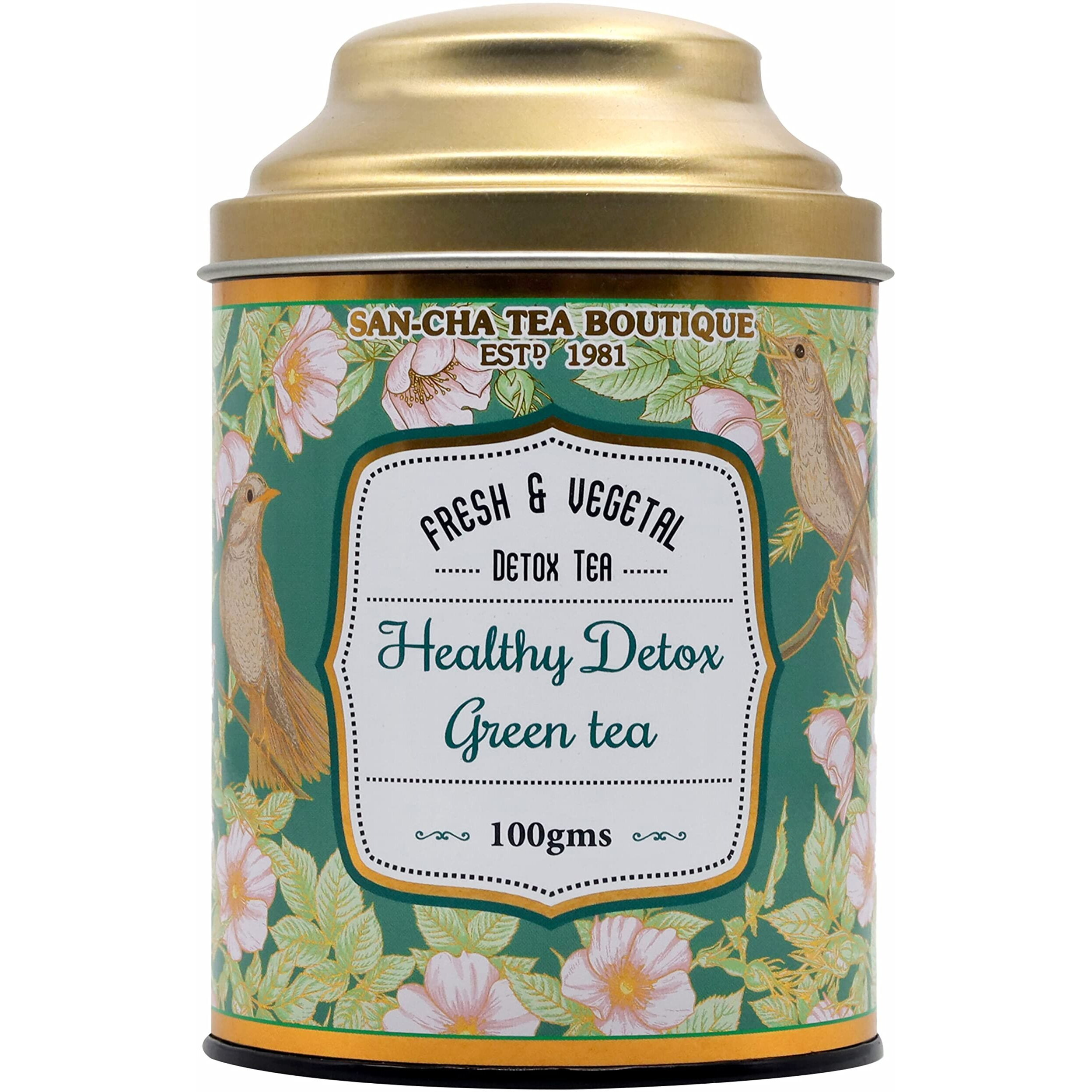 SAN-CHA Tea Boutique, Green Tea, Natural & Pure Green Tea, Immunity Booster Tea, Zero Calories, 25 Pyramid Tea Bags, Natural Cleanse Tea - 0.24 Kg
