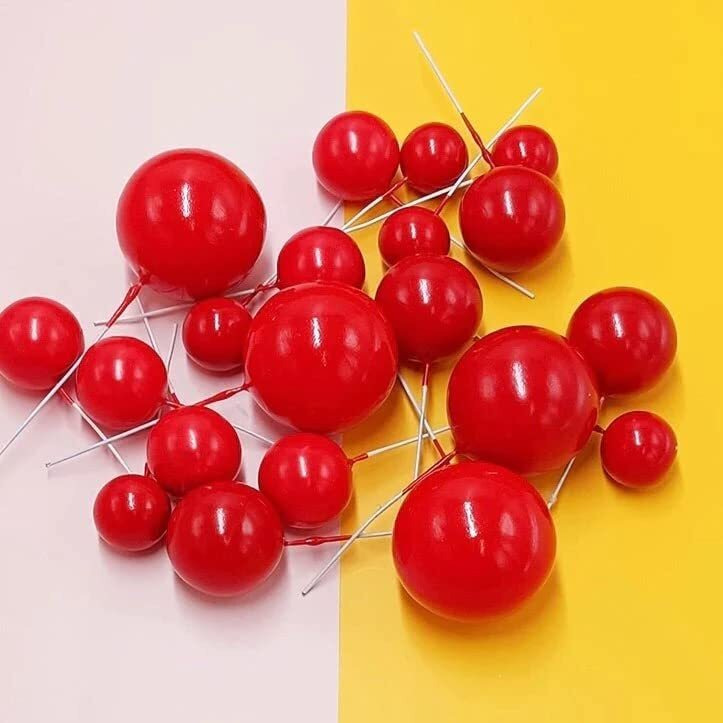 Royals Faux Ball Cake Topper (RED)| Cake Decorating Faux Ball Birthday Topper Fancy Cake Decor Ball | Cake Topper | Muffin Topper | Cup Cake Topper |