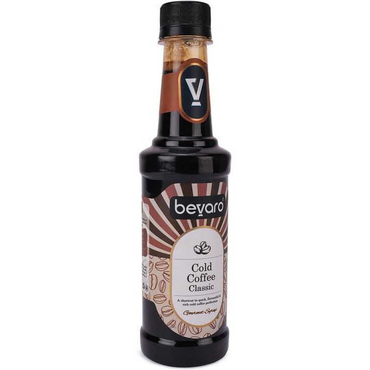 Bevaro Cold Coffee Delight Classic Syrup|Rich Coffee Concentrate Syrup| Suitable For Cold Coffee, Ice Cream, Dessert and other Beverages 300 ML (make upto 15 servings)