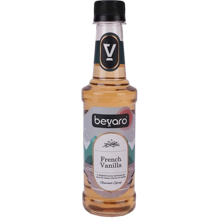 Bevaro French Vanilla syrup |Coffee And Dessert Syrup| Suitable For Hot Coffee,Cold coffee, Shakes and Desserts Add-ons, 300 ml (make upto 15 servings)