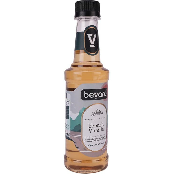 Bevaro French Vanilla syrup |Coffee And Dessert Syrup| Suitable For Hot Coffee,Cold coffee, Shakes and Desserts Add-ons, 300 ml (make upto 15 servings)