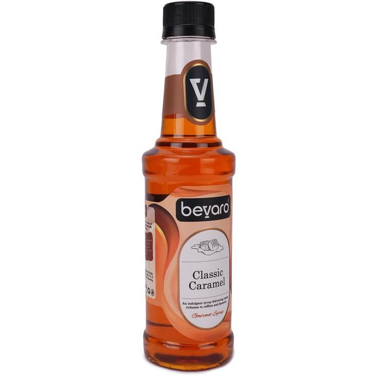 Bevaro Classic Caramel syrup | Delight Coffee And Dessert Syrup| Suitable For Hot Coffee, Cold Coffee, Shakes and Desserts Add-ons,300 ml (make upto 15 servings)