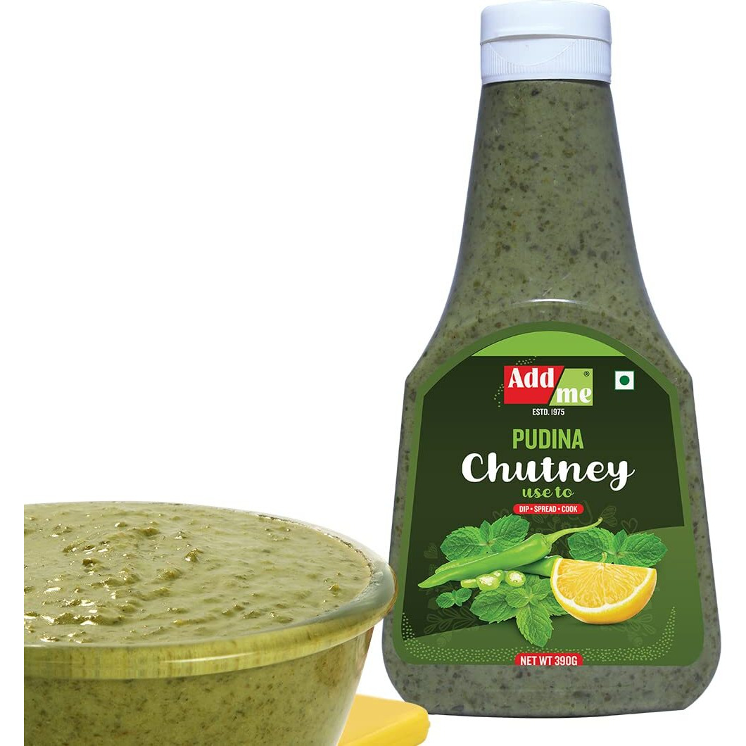 Add me Homemademint Sauce Dhania Pudina Chutney 390 grams Classic Indian Pani Puri Bhelpuri Chatni Recipe Green Chutney