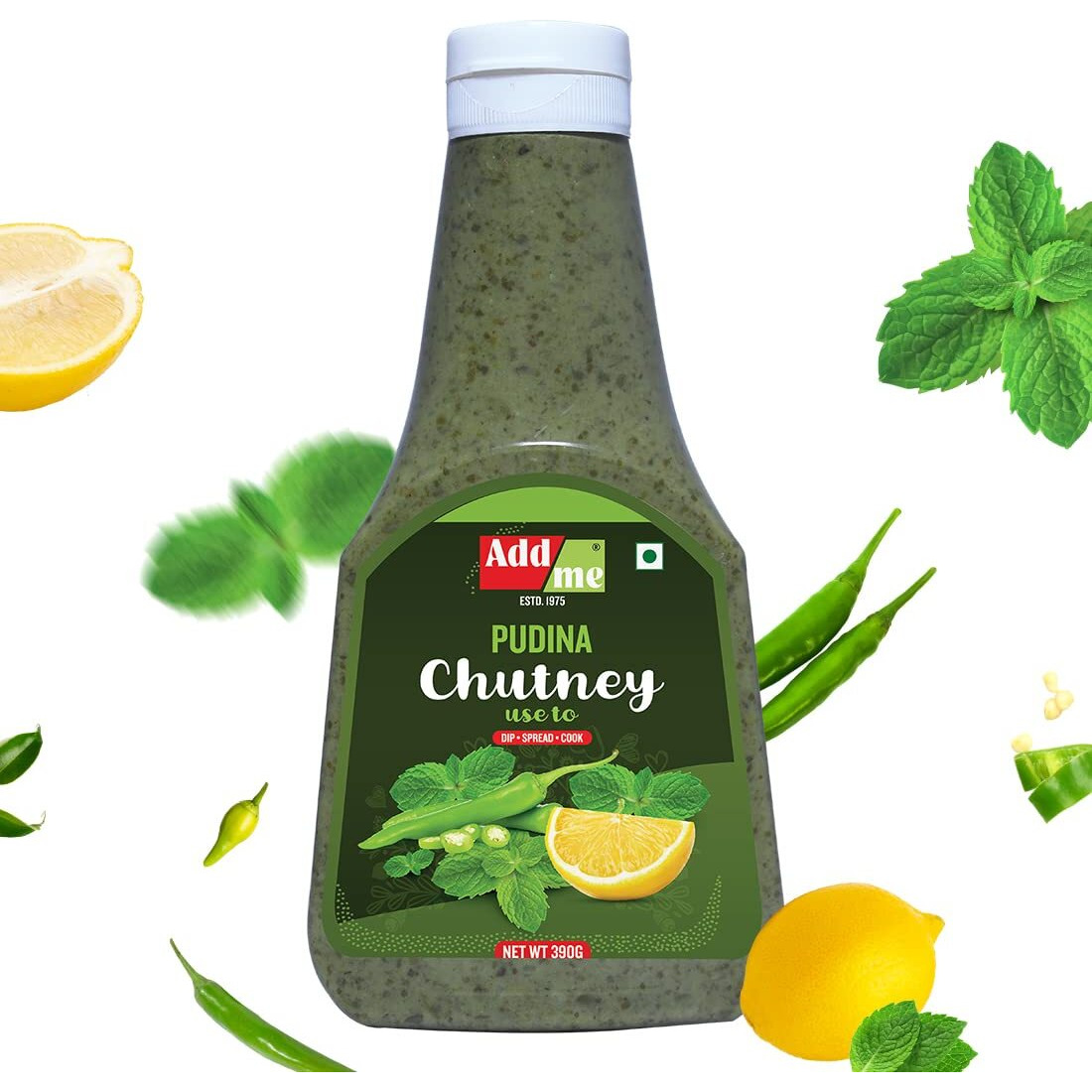 Add me Homemademint Sauce Dhania Pudina Chutney 390 grams Classic Indian Pani Puri Bhelpuri Chatni Recipe Green Chutney