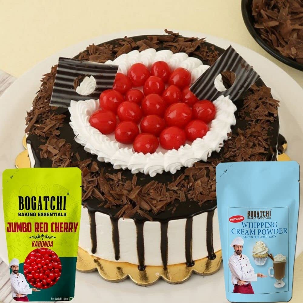 BOGATCHI Whipping Cream Powder, Whipping cream for cake, Premium Whipping cream Powder, Whipped Cream, Rich Whipping cream|FREE One Extra Whipping Cream Powder(50g)+ Jumbo Cherry Karonda (50g)