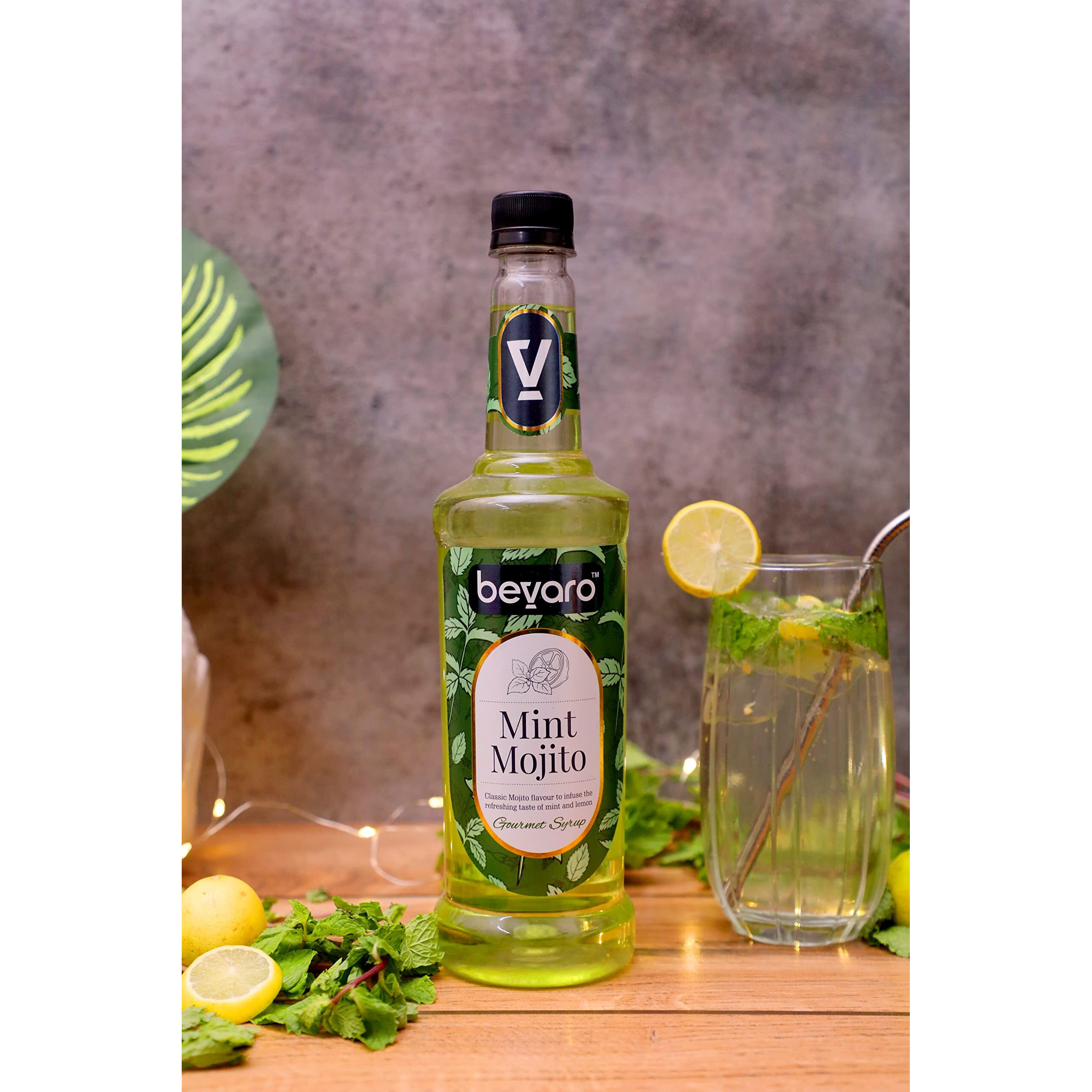 BEVARO Mint Mojito Syrup, 300 ml Refreshing Gourmet Syrup for Cocktails, Mocktails, Mixers And other Beverages