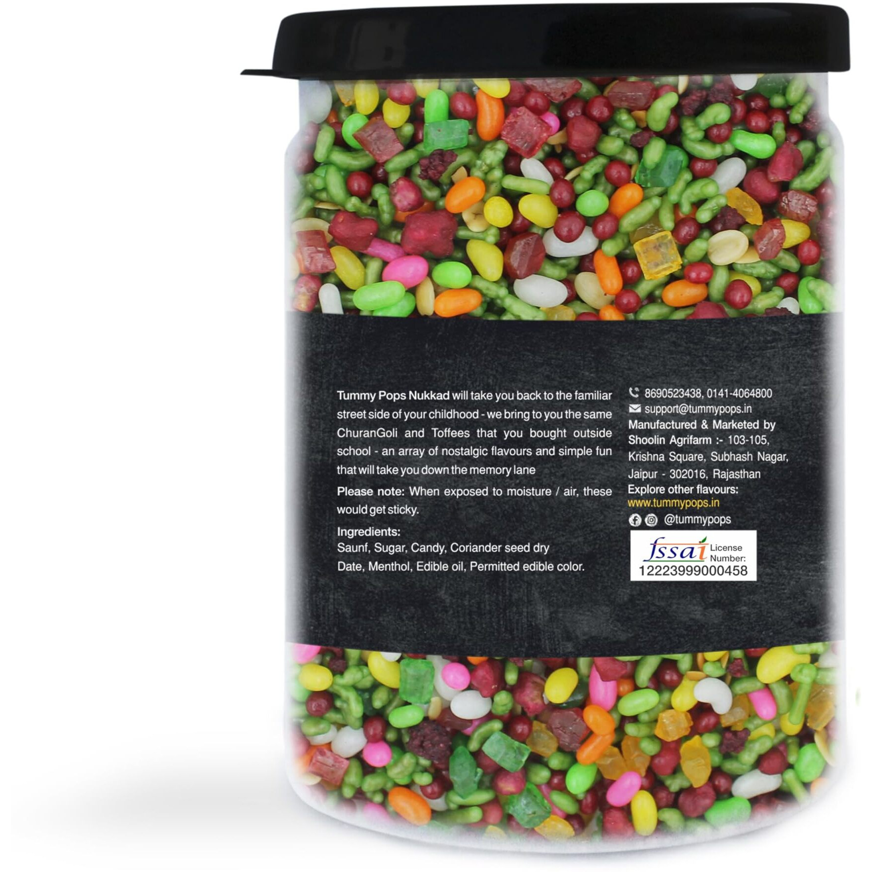 Tummy Pops | Mumbai Saunf Mix - 90gm Jar | After Meal Digestives Mukhwas Mouth Fresheners, Handmade & Sun-Dried Sweet Saunf Mouth Fresheners | Fennel Seeds Saunf Mukhwas