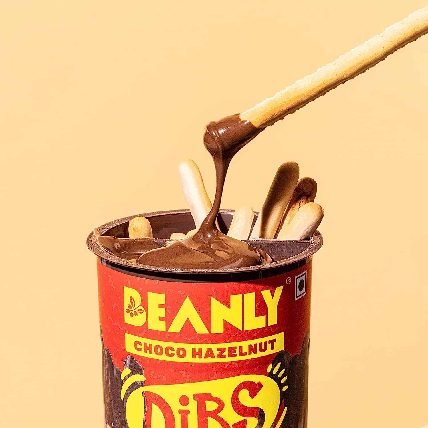Beanly Dibs Choco-Hazelnut Spread with Breadsticks - 4 Pack Bundle (52g Each) - Rich and Decadent Flavour of Hazelnut and Chocolate - Perfect for Snacking, Topping, and Dipping (Pack of 4)