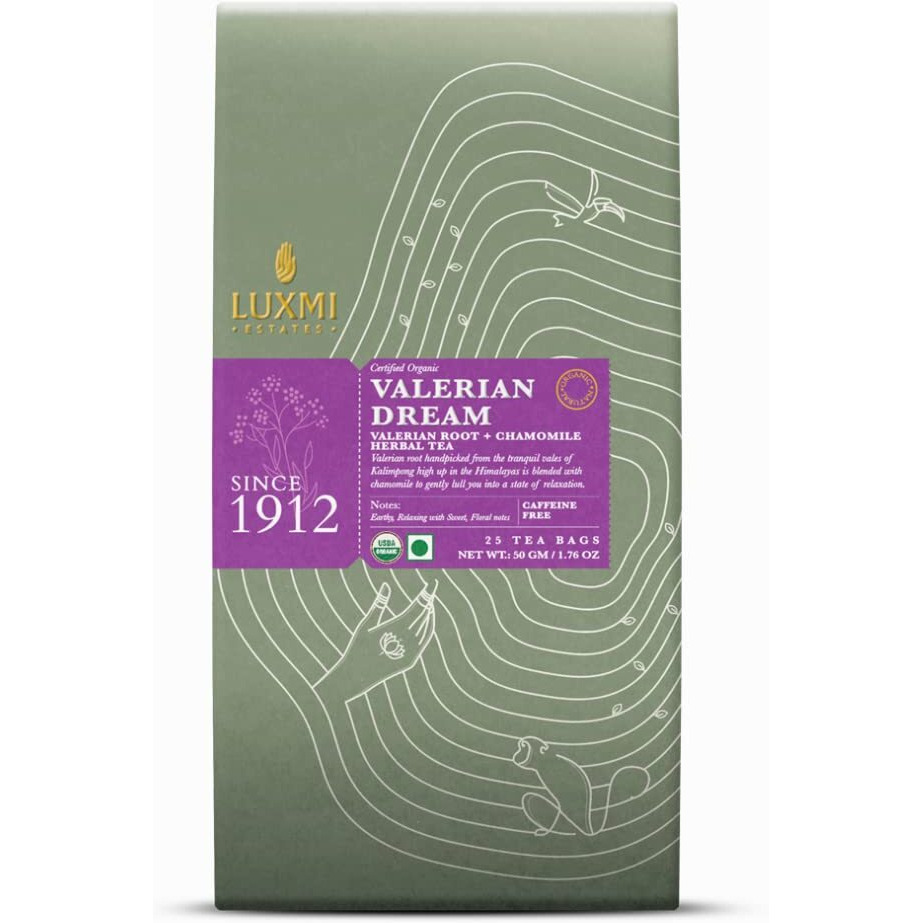 LUXMI Estates Sleep & Relaxation Tea Variety Pack (2 Pack) | Valerian Root, Rose, Hibiscus, Lavender, Chamomile | Caffeine-Free Organic Herbal Tea Bags | Stress Relief & Bedtime Comfort, 180 Gram