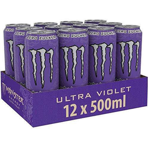 Monster Chef Need Energy Ultra Violet Zero Sugar Drink (Pack of 12Cans X 500ml Each)