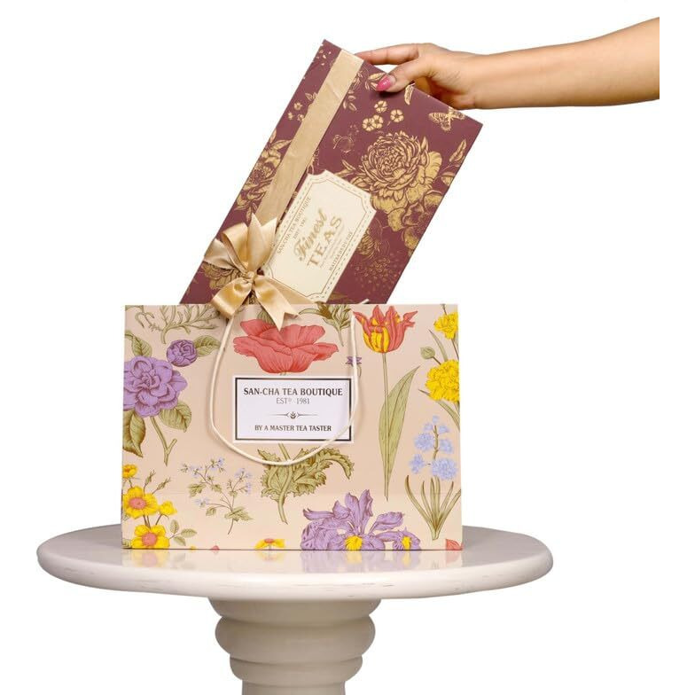 Sancha Tea Boutique, Maison Tea Gift Box, Rose Tea, Chamomile Tea & Lavender Green Tea, Whole Leaf Tea Leaves, Natural Ingredients, Tea Assortment, Healthy Gift, Festive Gift