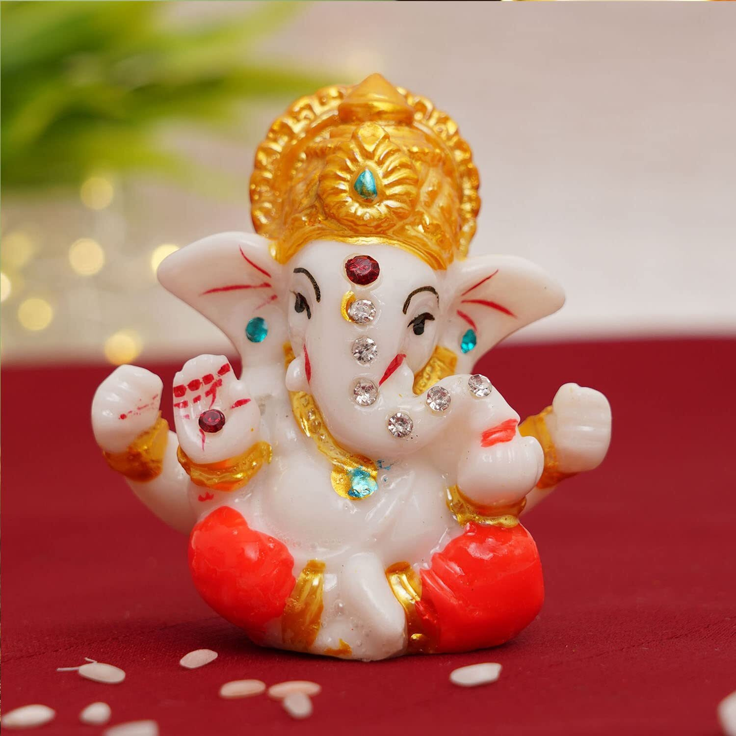 TIED RIBBONS Rakhi Gift for Brother with Chocolate - Set of 2 Designer Rudraksh Rakhi for Brother Bhaiya with Hersheys Kisses Chocolates Pack and Mini Ganesh Idol