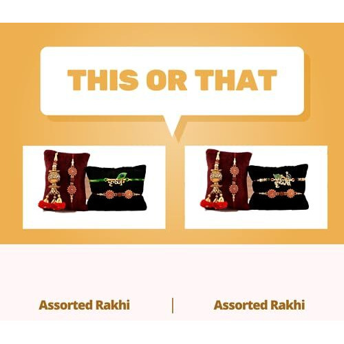 Rakhi for Brother Bhabhi Kids with Chocolate Gifts Combo Set, Cadbury Rakshabandhan Rakhi for Bhaiya Bhabhi with Greeting Card, Set of 4 Rakhi