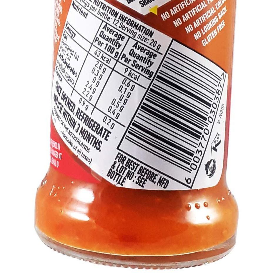 Nandos Peri Peri Chili Sauce - Hot, Product Of Netherlands, Hotness Level 4/5, 250 Gram
