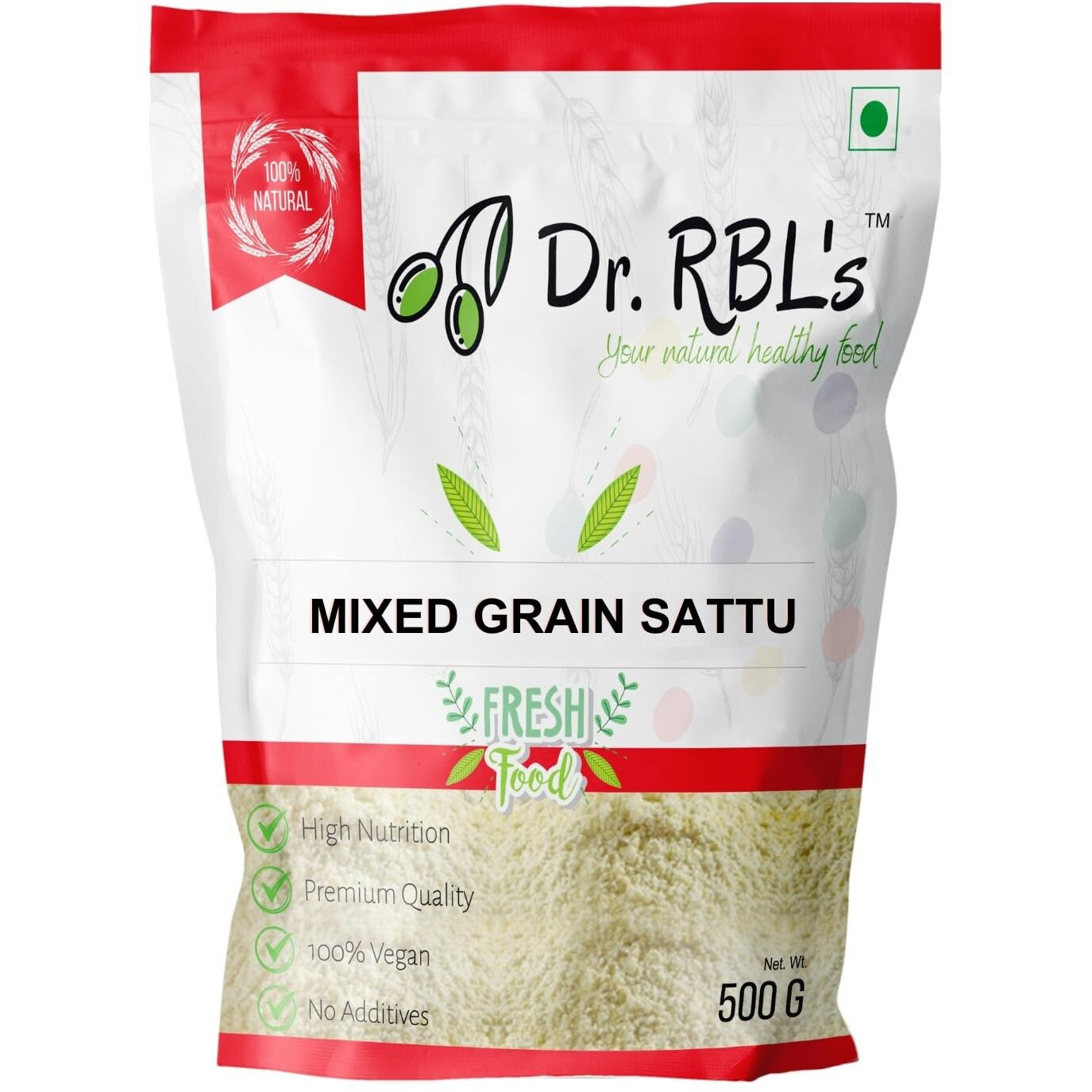 Dr. RBLs Sattu Powder | Mixed Grain Sattu Atta - Chana Sattu with Jau | Instant Sattu Drink 100% Natural & Fresh | Fibre - Rich High Protein Sattu Chana Flour (500 Grams)
