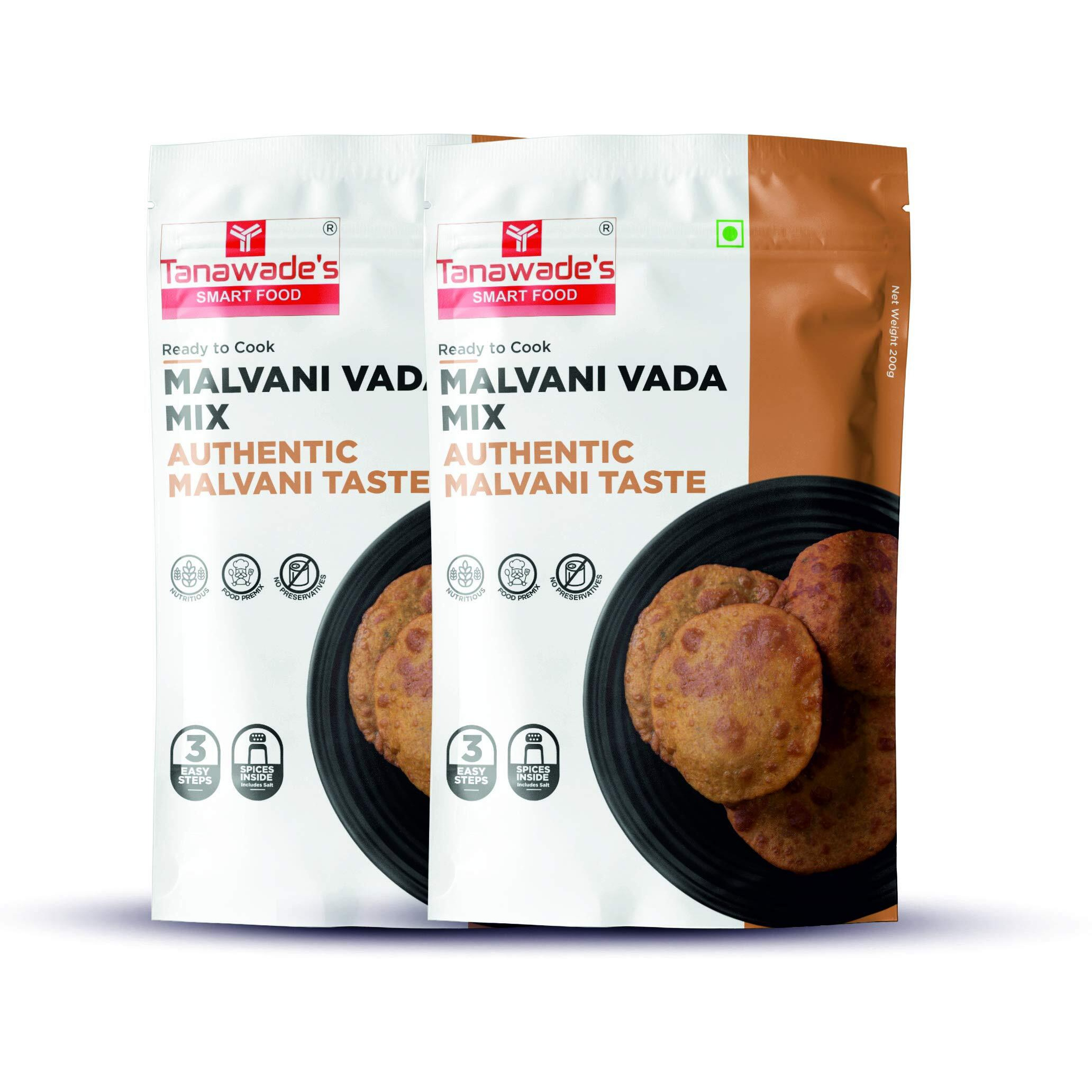 Tanawades Smart Food Instant Malvani Vada Mix, Ready to Cook, Home food with Hand picked Flavours, Pack of 2