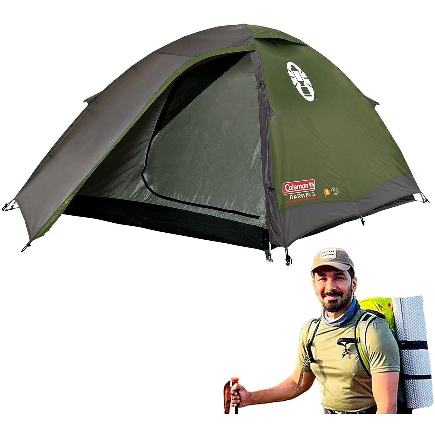 Coleman Polyester Darwin 2 Person Camping Dome Tent, 5-10 Minutes Easy Setup | Full Fly Waterproof Sheet | Suitable for All Season (Get Complimentary 2 Coleman BYOT Camping Nightout Event Passes)