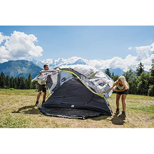 Coleman Darwin 2+ Waterproof Portable Camping Tent with Spacious Porch Tent - for Outdoors, Picnic, Hiking,3000Mm Water Coulmn (Grey) (Get Complimentary 2 Coleman BYOT Camping Nightout Event Passes)