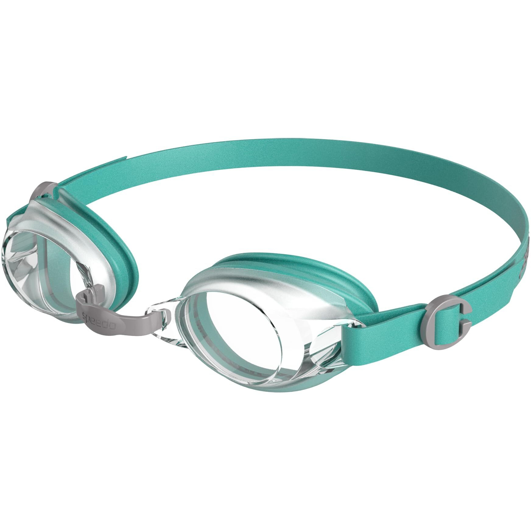 Speedo Unisex Adult Jet Clear-Lens Swim Goggles - Green & Clear