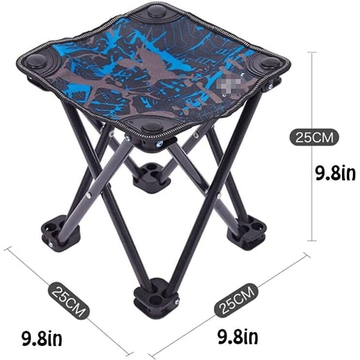 Juprev Camping Chair Ultralight Camping Chair Max Load 100Kg Portable Lightweight Chair Outdoor Fishing Picnic Beach Seat Folding Oxford Cloth Stool Chairs (Small) - Fabric, Multicolor