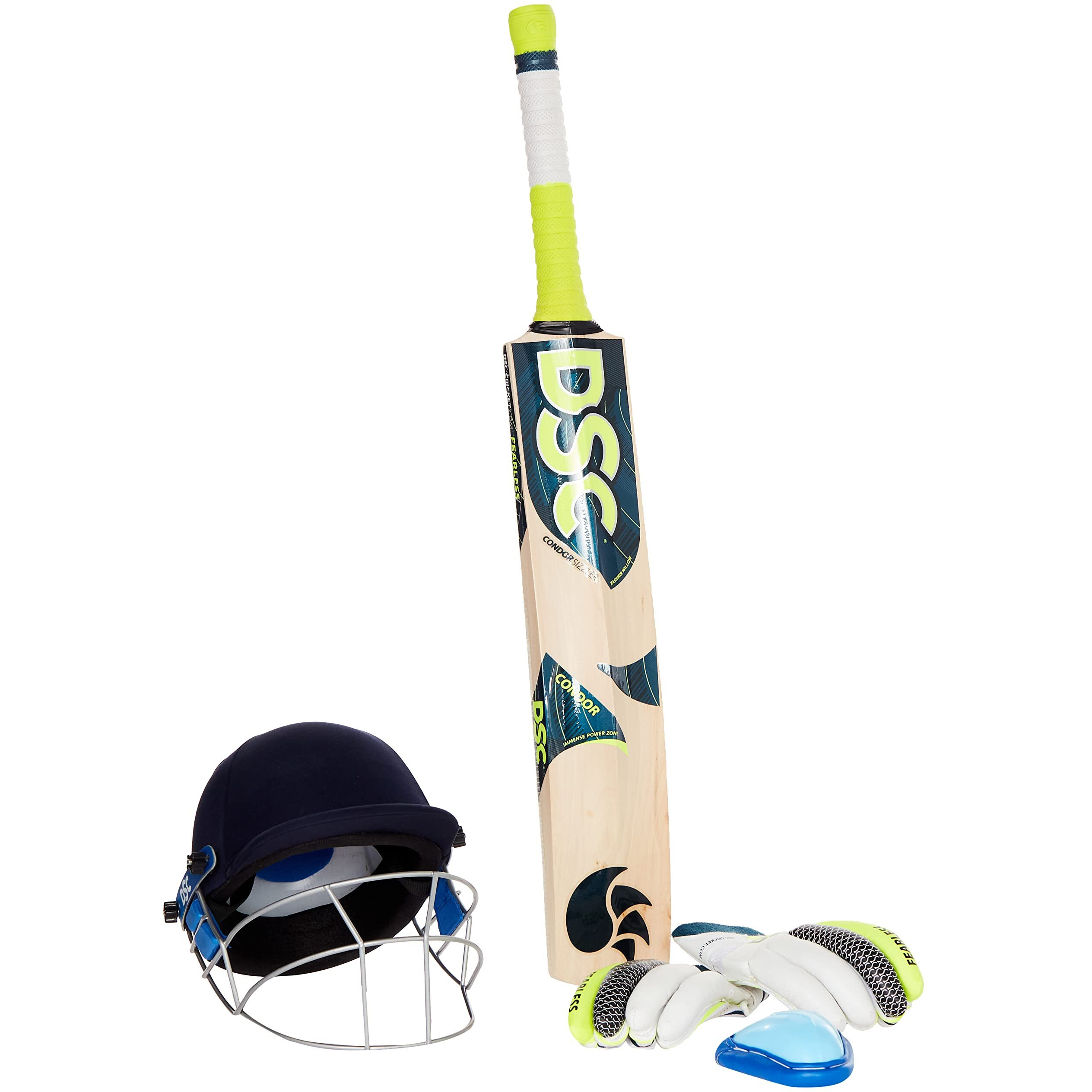 DSC Premium Complete Kit with Helmet Cricket Kit, Size - 5, Right Hand, Assorted