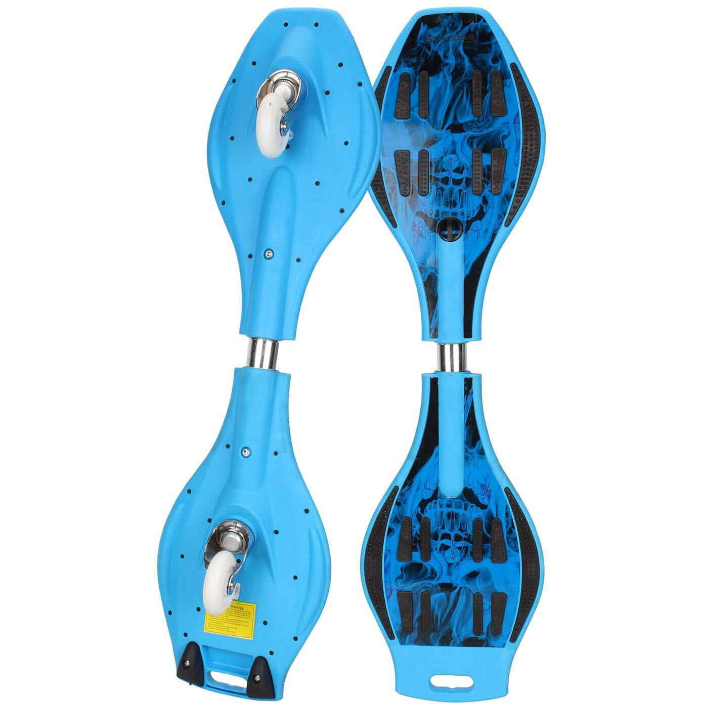 Strauss Bronx SF Waveboard/Caster Board/Balancing Board | Heavy Duty Skateboard with 360-degree Caster Wheels | Lightweight with Illuminating Wheels | Ideal for All Skill Level