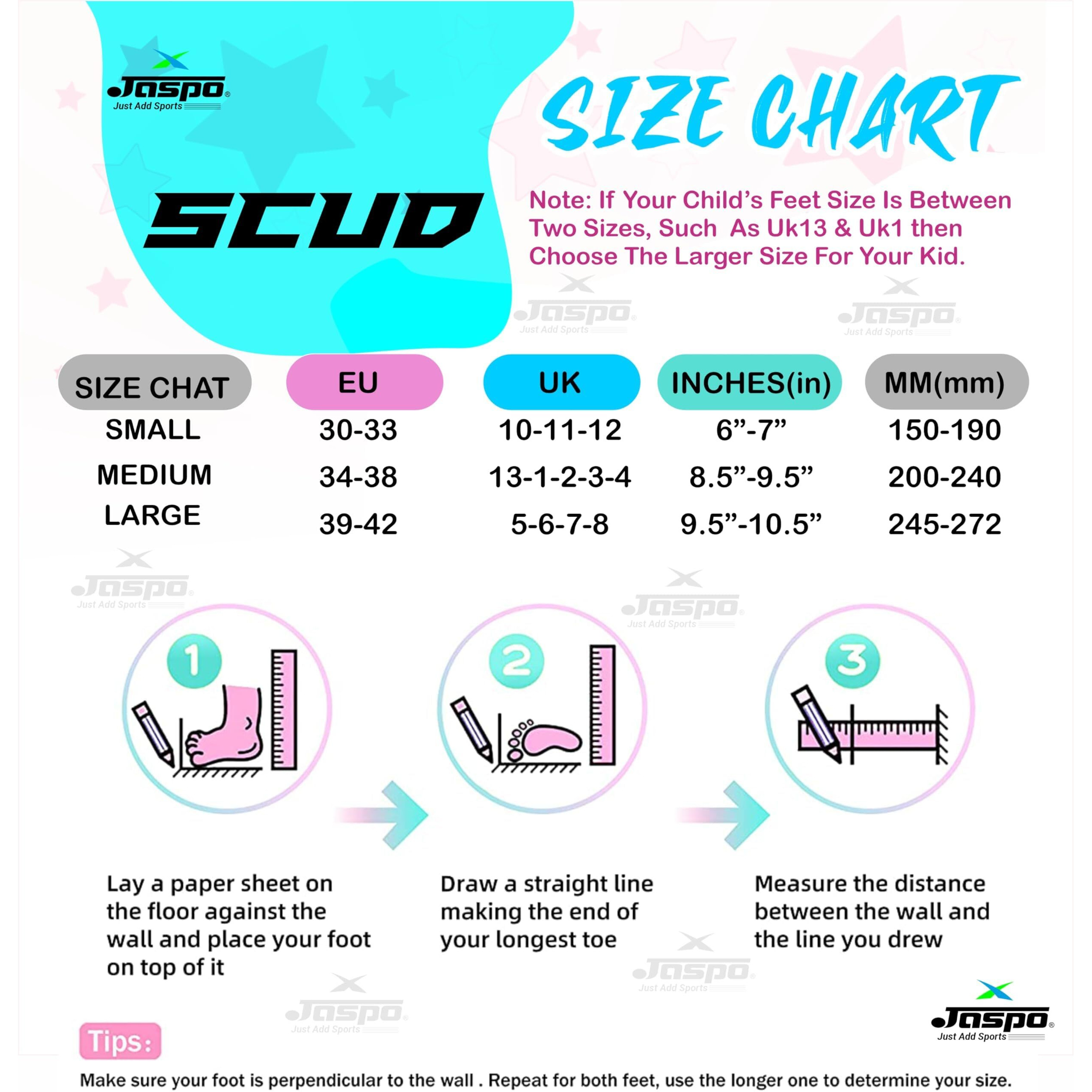 Jaspo Scud Adjustable Quad Roller Skates with PU LED Wheels, Best for Beginners and Intermediate Skaters for Both Outdoor and Indoor, for Kids Youth Boys Girls Teens Adults Men and Women(Black) S