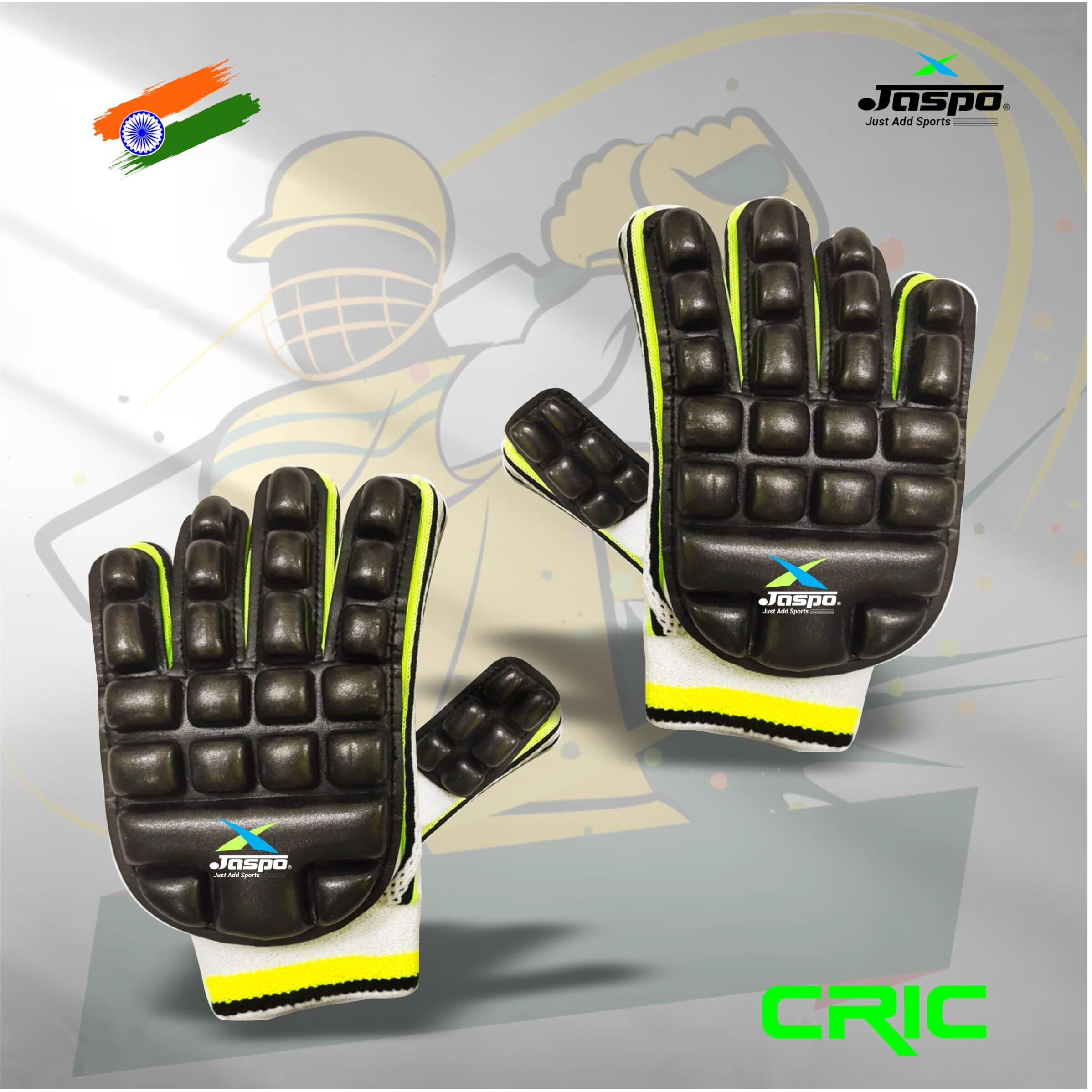 jaspo Cric-Addict Legender Cricket Set for Kids, Kit with legguards,Gloves,Bag,Ball,4stumps,2stands,2bails & a Strong Plastic bat for Initial Training, for Boys Girls(Size-5) up to 12 Years