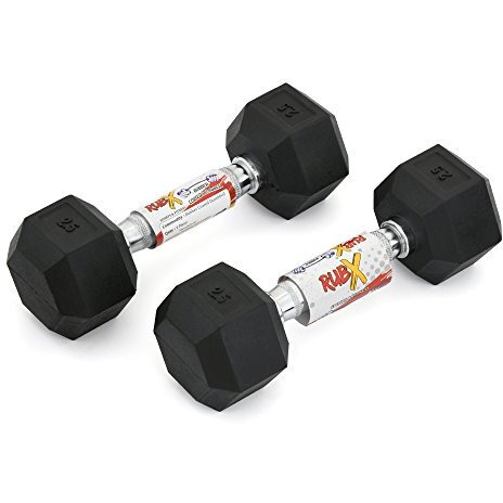RUBX Rubber Coated Hex Dumbbell 2Kg Pack Of Two, Black