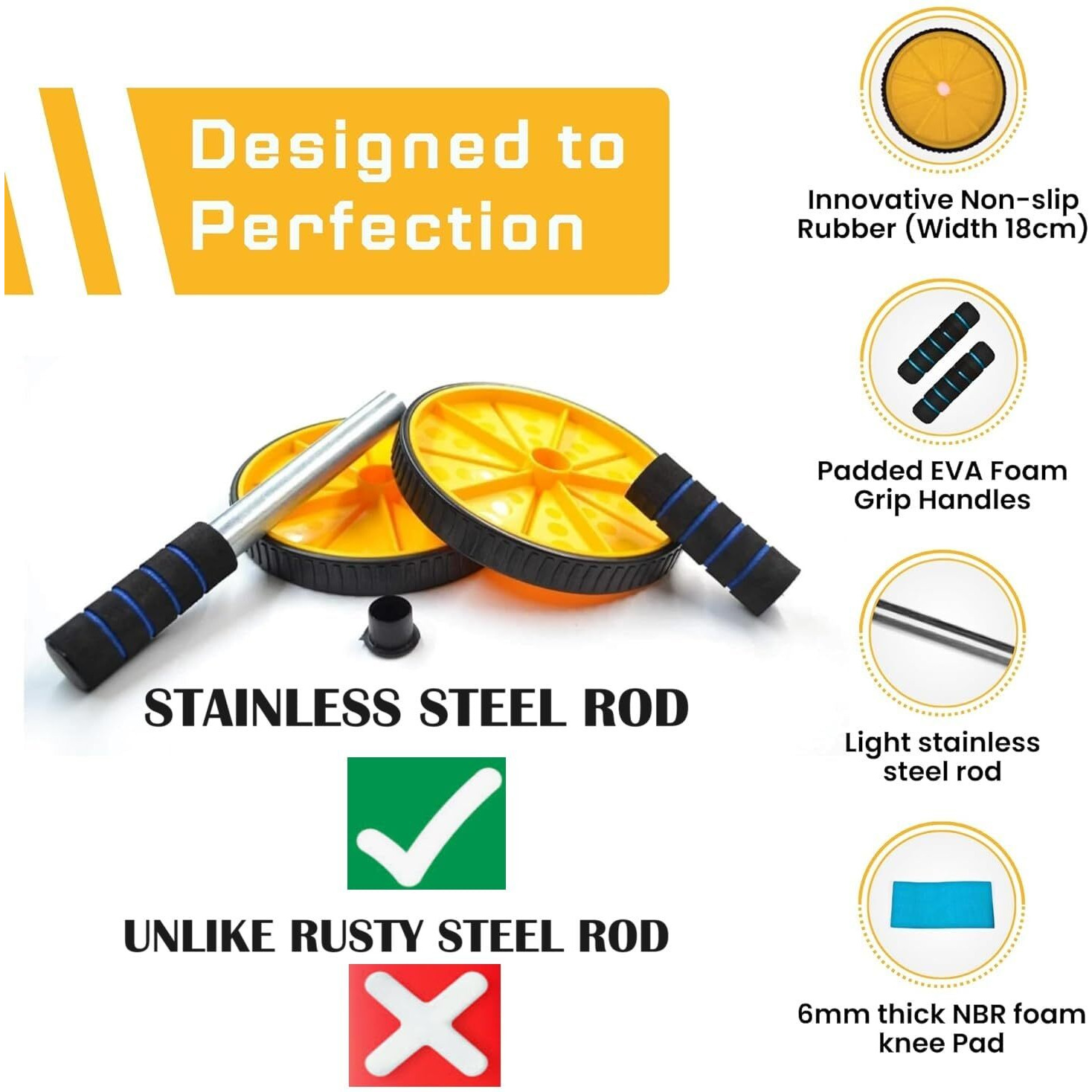 PRO365 Yoga Wheel For Men & Women Back Bend, Back Pain, Stretching, Home Traning| Circle Yoga Wheel (Black-Yellow)