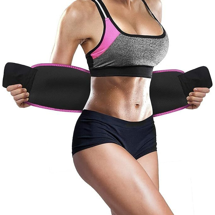 MALAN Weight Loss Hot Slimming Belt for Men, Women Belly Sweat Slim Belt Neoprene Fat Burning Sauna Waist Trainer Healthy Sweat, Weight Loss, Lower Back Posture Black (Free Size)