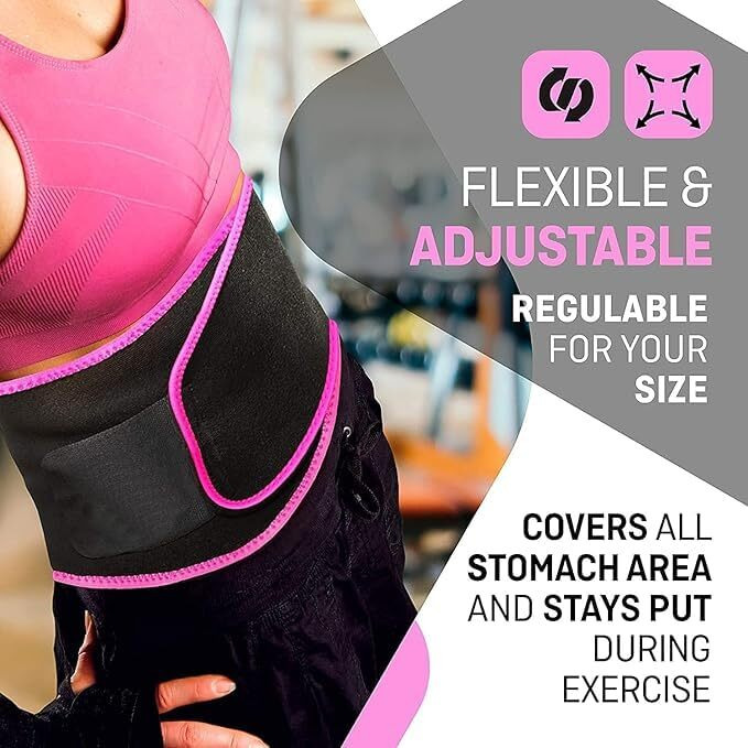 MALAN Weight Loss Hot Slimming Belt for Men, Women Belly Sweat Slim Belt Neoprene Fat Burning Sauna Waist Trainer Healthy Sweat, Weight Loss, Lower Back Posture Black (Free Size)