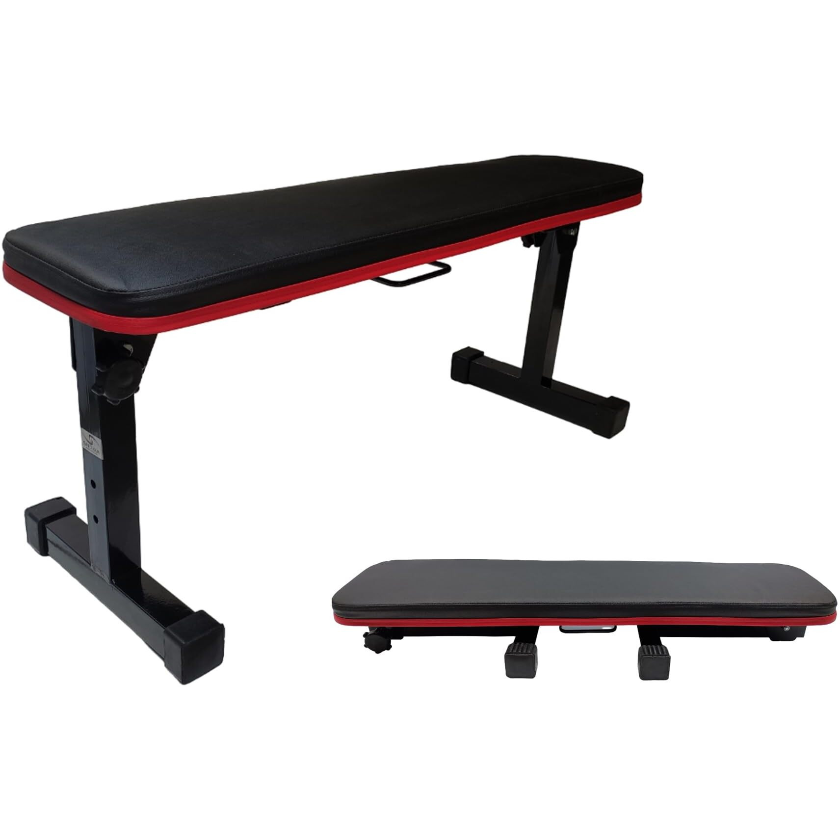 SNOWA Foldable Flat Travel Weight Bench for Multipurpose Fitness Exercise Gym Workout, Heavy Duty Bench for Home & Pro Gym Fold to 6 inch High (42 inch, Black) Weight Limit 200 Kg